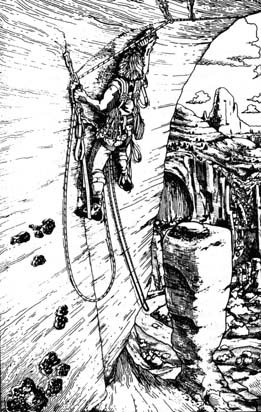 Фигура 3.7 Преминаване през осигуровки при изкачване с жумар