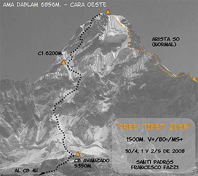 “Free Tibet 2065” – премиерен маршрут на Ама Даблам 