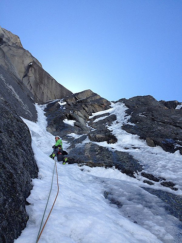 Без изкуствени опорни точки по северната стена на Гран Шармо