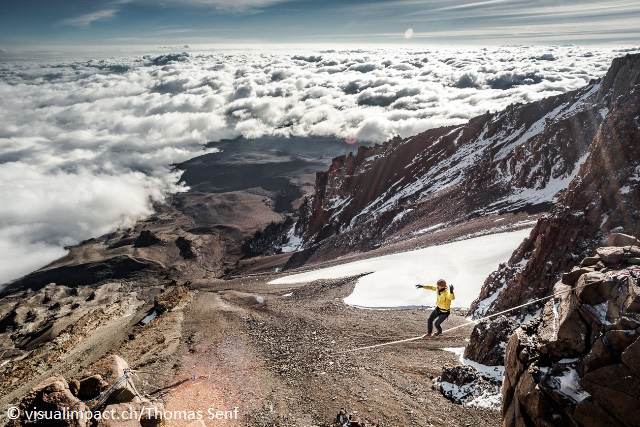 Рекорден highline на Щефан Зийгрист в района на Килиманджаро
